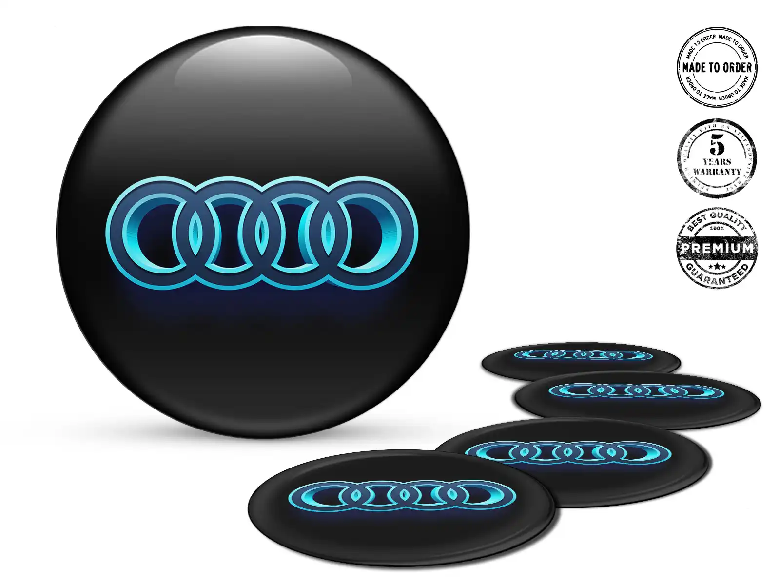 Audi Version Décalques Roues Amélioration Étiquette Bombée